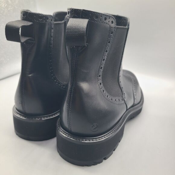 ECCO Metropole Oslo Mens black Leather Chelsea Boots wingtip brogue 13-13.5 NEW - Picture 7 of 12
